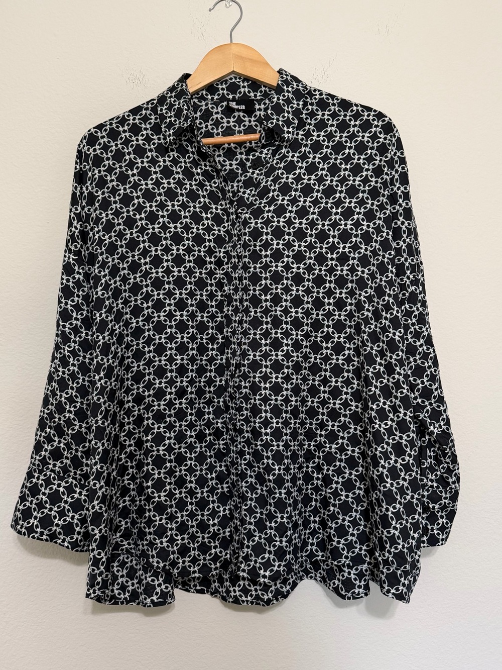The Kooples Black Chain Link Printed Button Down Shirt